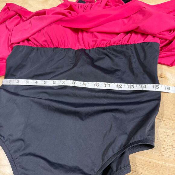 Magicsuit NWT Aubrey One Piece High Neck Coral Rose Pink Size 14 Soft Cup Bra - Picture 8 of 14